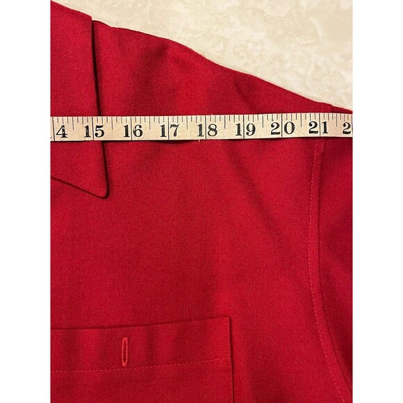 Pendleton Shacket Button Up Shirt 100% Virgin Wool Sz L Red Missing Button - Picture 7 of 10